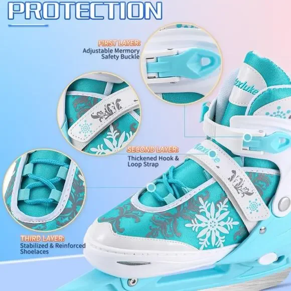 Adjustable Ice Skates Beginner Ice Skating Shoes for Outdoor and Rink M - Picture 4 of 7